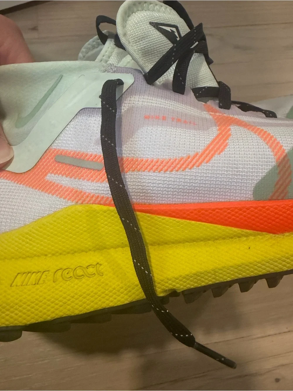 Nike Trail Running Shoes - Mint, Neon Yellow & Orange Accents